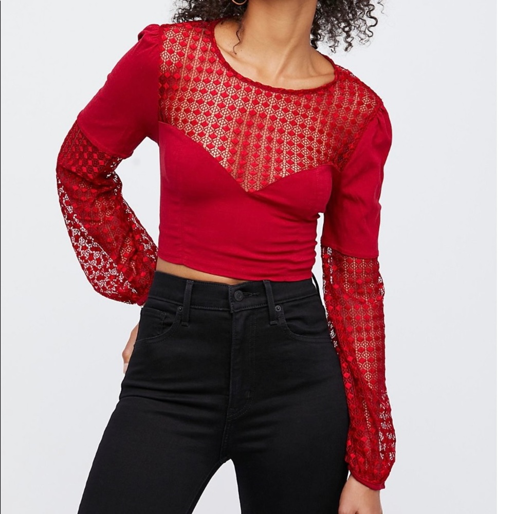 Lace Sleeve Top